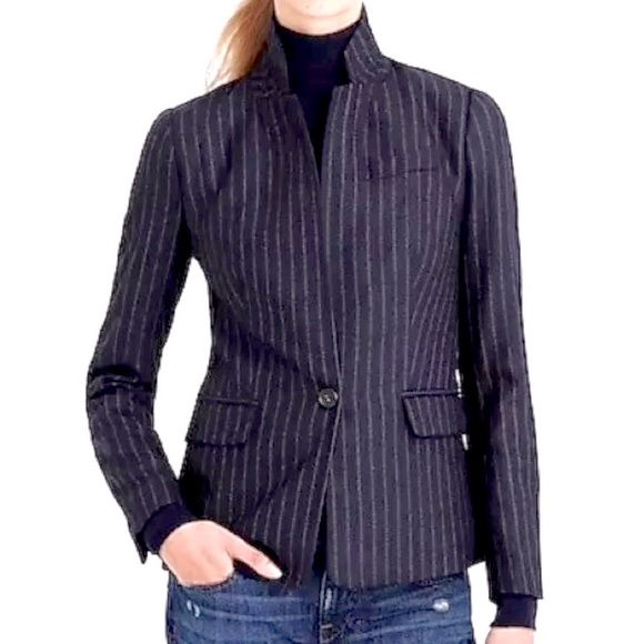 J. Crew Jackets & Blazers - J.Crew Regent Wool Pinstripe Blazer Navy Sz 4